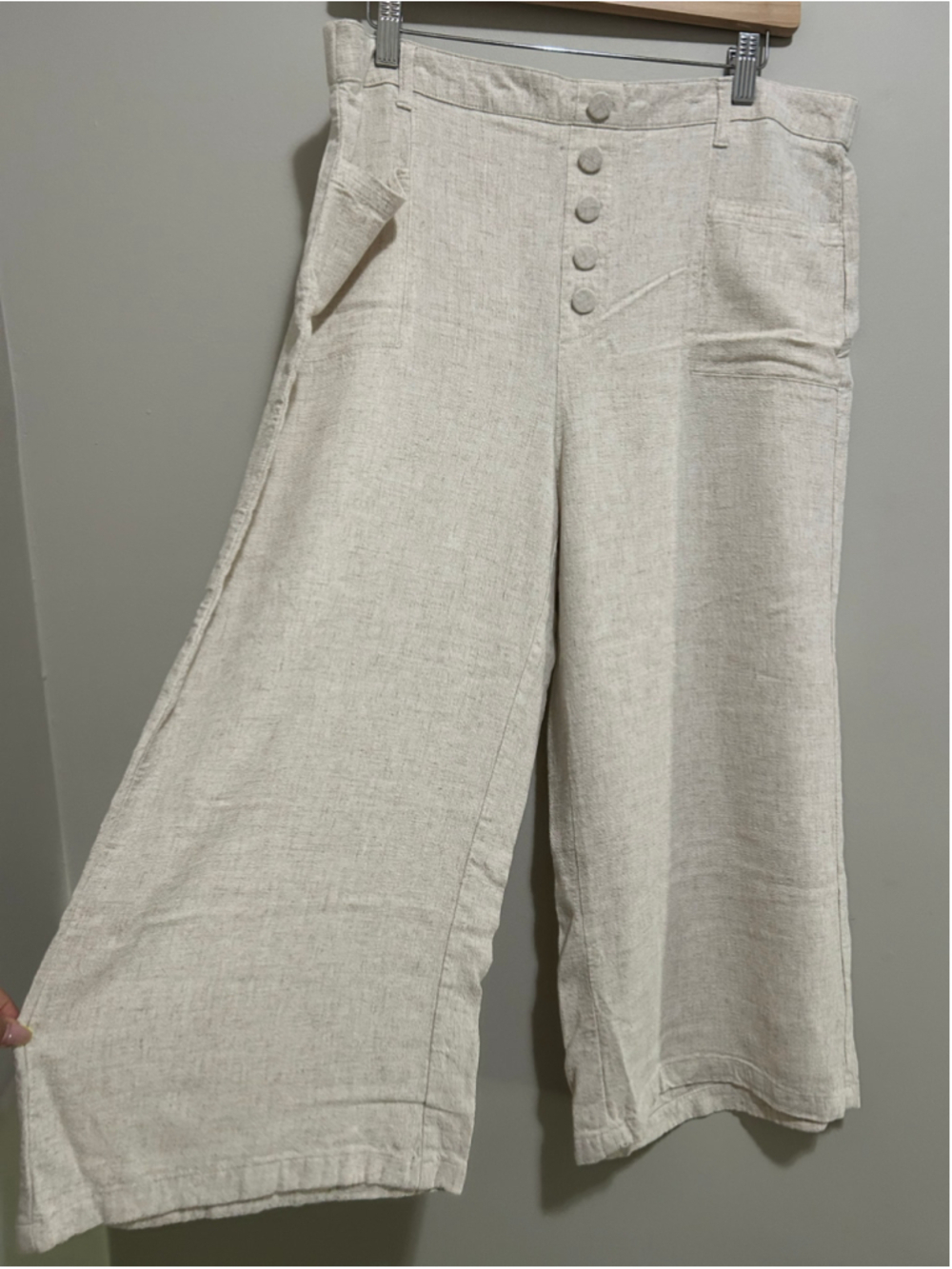Linen Blend Jules & Leopold Wide Leg Pants XL Beige